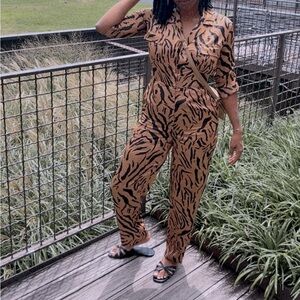 Satin Cheetah Print Romper